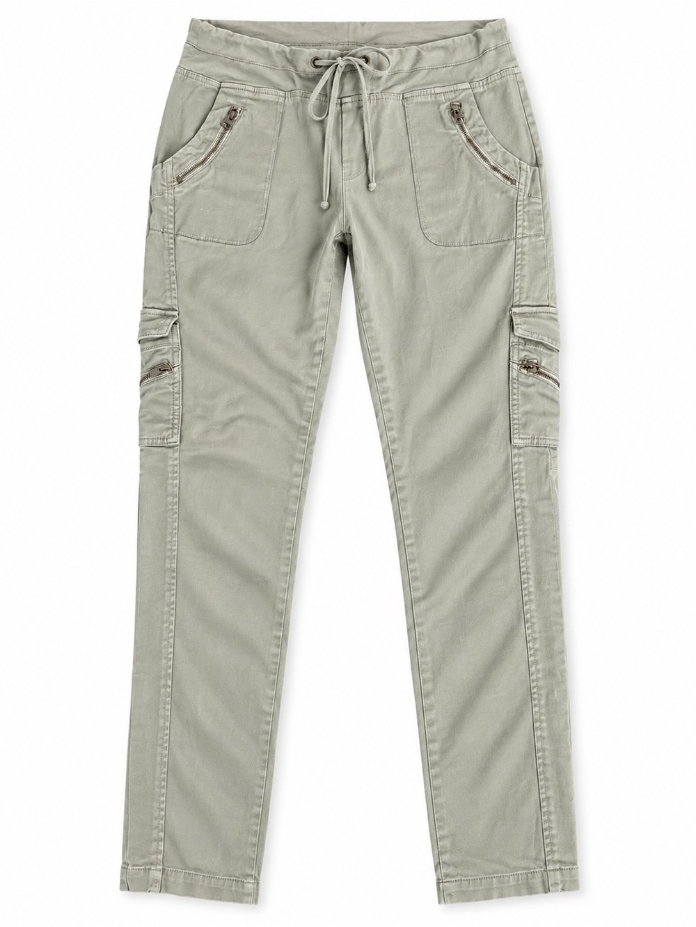 XCVI Cargo Utility Pants Women’s L Sage Green Stretch Drawstring Zip Pockets